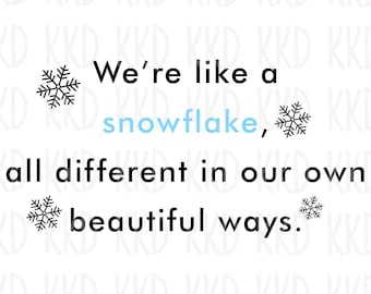 Snowflake Quote - Etsy New Zealand