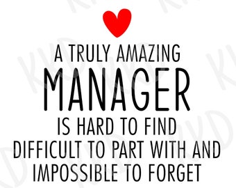 Amazing Manager SVG, Boss Appreciation Quote Clipart, Pensioen Cricut en Silhouette Cut-bestand