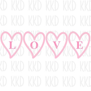 Love Heart SVG, Heart Word Design svg, Valentine svg, Romantic Quote svg, dxf, png instant download, Cricut cut file, Silhouette cut file