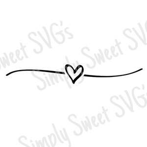 Herz Text Divider SVG, Text Divider SVG, Herz SVG, Png, Dxf, Cut Files für Cricut Silhouette, Instant Download, JPEG