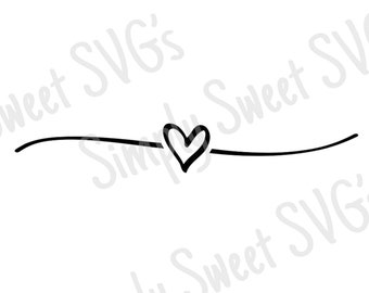 Heart Text Divider SVG, Text Divider SVG, Heart SVG, png, dxf, Cut Files for Cricut Silhouette, Instant Download, jpeg