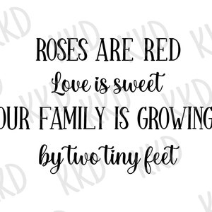 Our Family Is Growing SVG, Pregnancy Announcement SVG, Pregnancy Surprise SVG, png, Cricut Silhouette Cut File, Onesie Design, Digital Files
