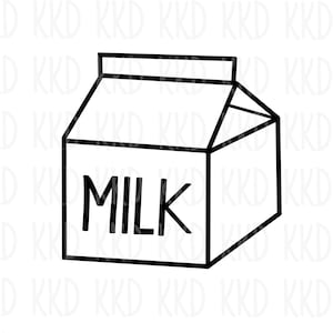 Milk Carton SVG, Milk SVG, dxf, png, Clipart, Cricut Silhouette Cut Files
