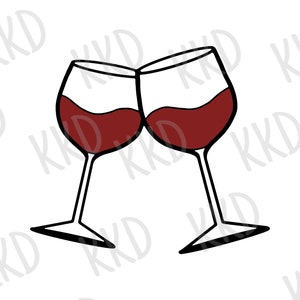 Copas de vino - Descarga digital instantánea - ¡archivos svg, png, dxf y eps incluidos! Salud, Clipart de copas de vino, Beber, Alcohol