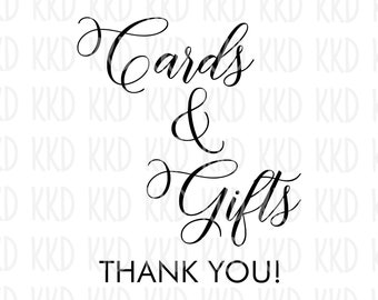 Cards And Gifts SVG, Wedding Sign Clipart, Reception Table Cricut and Silhouette Cut File