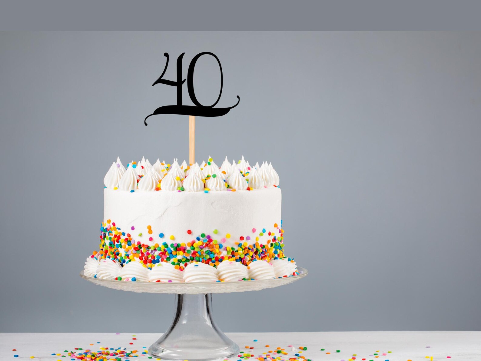 Number Forty SVG Script Cake Topper Cricut Silhouette Cut File Digital ...