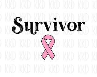 Breast Cancer Survivor SVG: Awareness Ribbon Cut File (Digital Download)