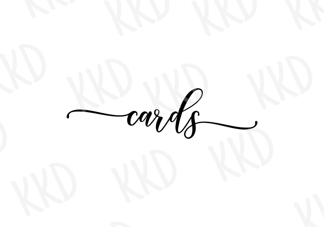Cards Sign Svg: Wedding & Party Decor (digital Download) - Etsy UK
