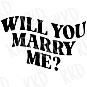 Czy wyjdziesz za mnie SVG, Znak propozycji, Retro propozycja SVG, Boho Wedding SVG, Zaręczyny SVG, Pliki Cricut Cut