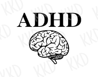 Mental Health SVG Clipart: ADHD, Cricut and Silhouette Cut Files (Digital File)
