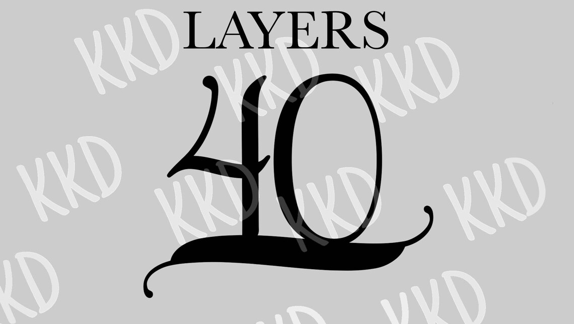 Number Forty SVG Script Cake Topper Cricut Silhouette Cut File Digital ...