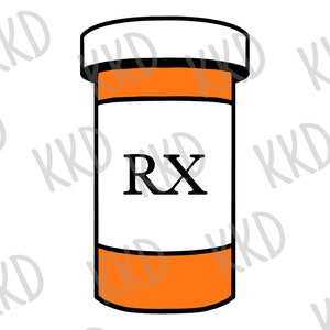 RX SVG, Pharmacy SVG, Prescription Svg, Pill Bottle svg, Medication svg, Medicine svg, Cricut Silhouette Cut Files, png, dxf, Clipart