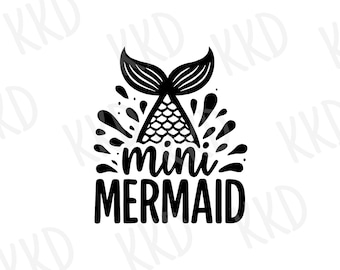 Mini sjöjungfru SVG: Söt hav Clipart, Cricut & Silhouette (Digital nedladdning)