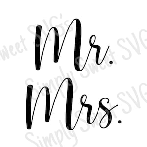 Dhr en mevrouw SVG, bruiloft SVG, man en vrouw svg, bruiloft citaat svg, bruiloft clipart, bruiloft teken, Cricut silhouet snijden bestand