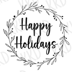 Happy Holidays svg, kerst svg, feestelijke seizoen svg, Cricut en silhouet snijden, vakantiegroet svg, winter svg