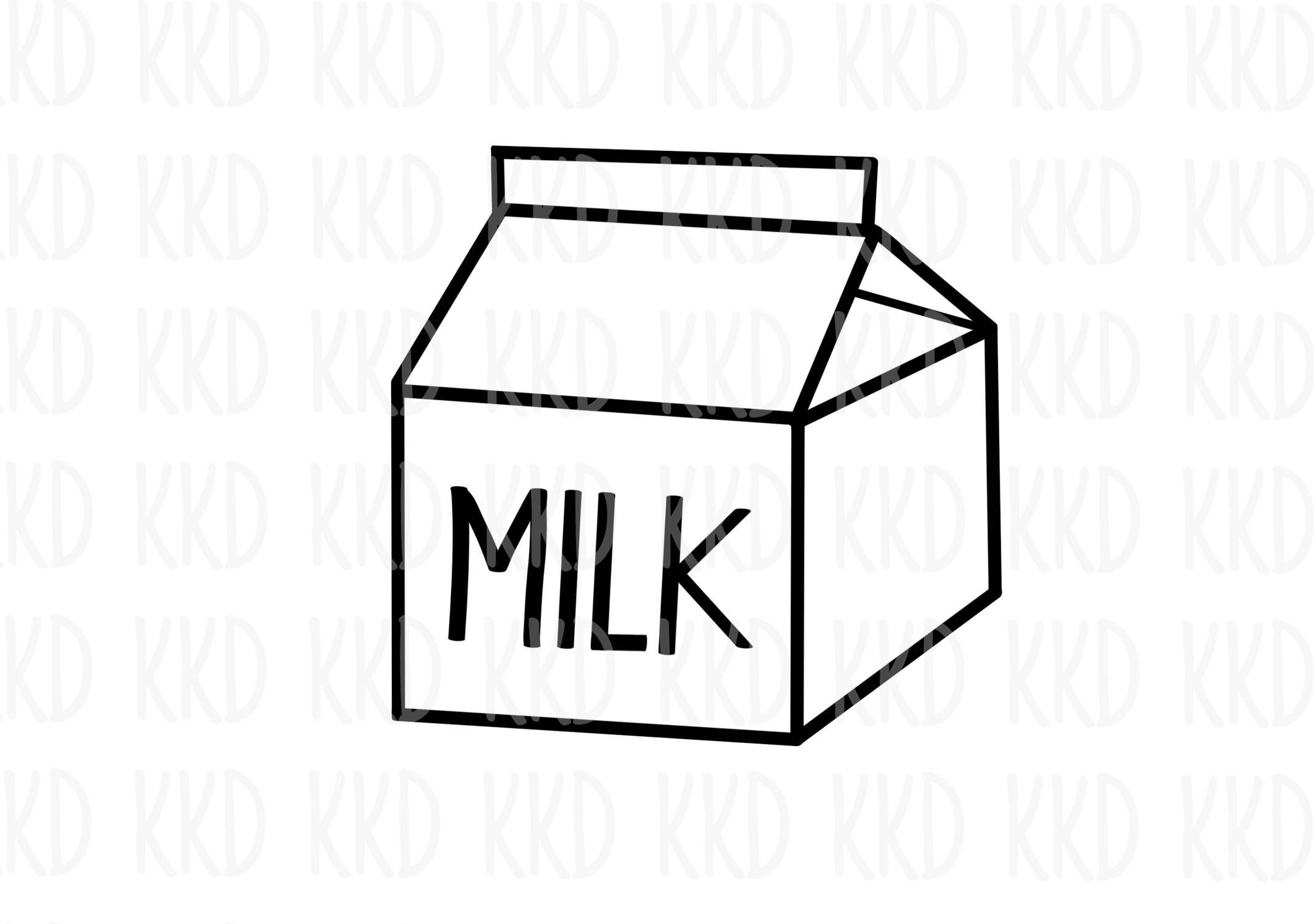 Bottle Of Milk Outline Clipart Image Isolated On White Background
