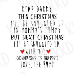 Dear Daddy Christmas svg, Baby Announcement svg, Pregnancy Reveal svg, First Christmas svg, png dxf cut file, Gift for Dad svg
