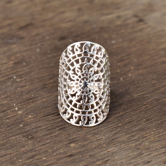 Mandala Ring 925 Sterling Silver Mandala Jewelry Filigree - Etsy