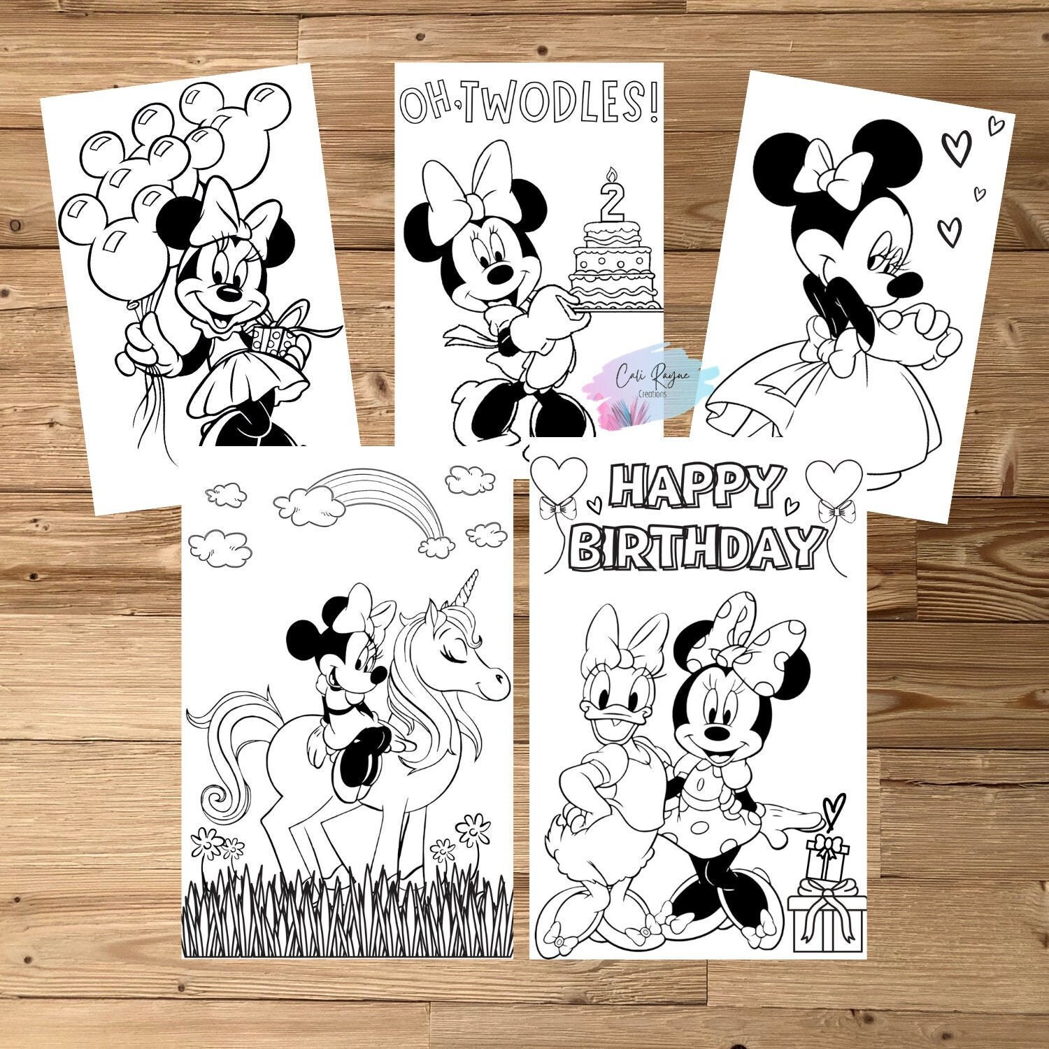 Minnie Mouse Birthday Coloring Pages Personalized printable | Etsy