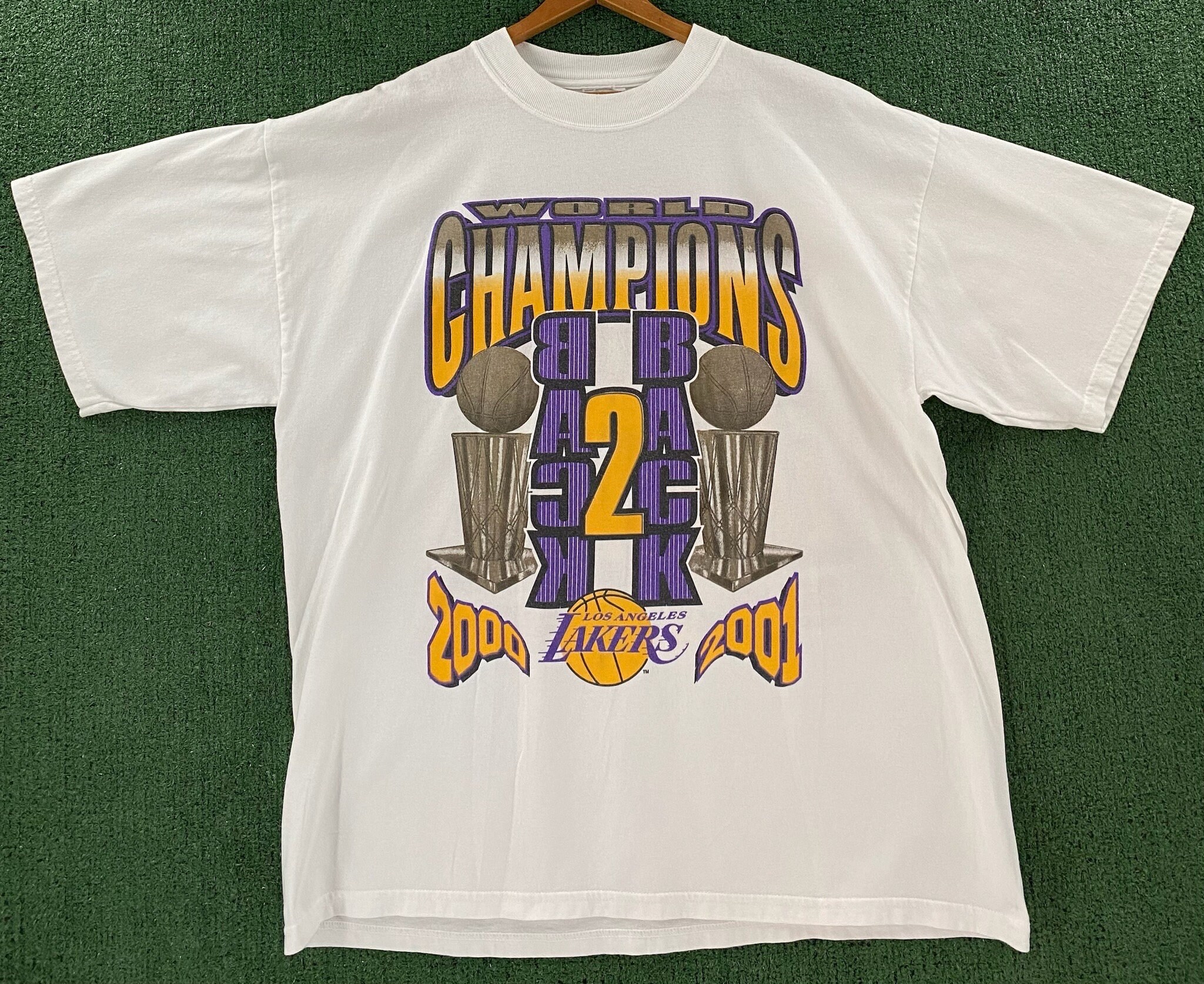 最終値下げ　2000年 NBAチャンピオン Tシャツ ロサンゼルス・レイカーズ vintage Y2K LOS ANGELES LAKERS NBA FINALS CHAMPIONS 2000 t