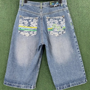 Vintage Y2K South Pole Embroidered Long Denim Jean Shorts Jorts Men’s Size 35