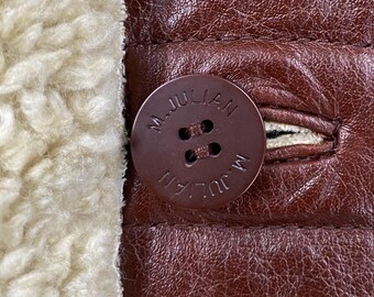 VTG Y2K Wilsons Leather M.julian Brown Oiled Leather Sherpa Lined