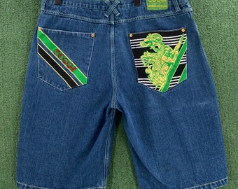 Ed Hardy Dragon Shorts Jorts Y2K Embroidered Graphic Printed