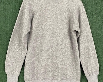 Bluza męska Hanes Grey Blank Raglan Tri Blend z lat 80. w stylu vintage, rozmiar S, wyprodukowana w USA