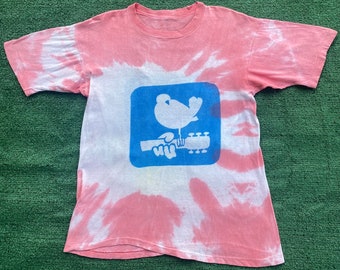 VTG 60’s Woodstock Shirt Original 1969 Music Festival Tie Dye T-Shirt Small