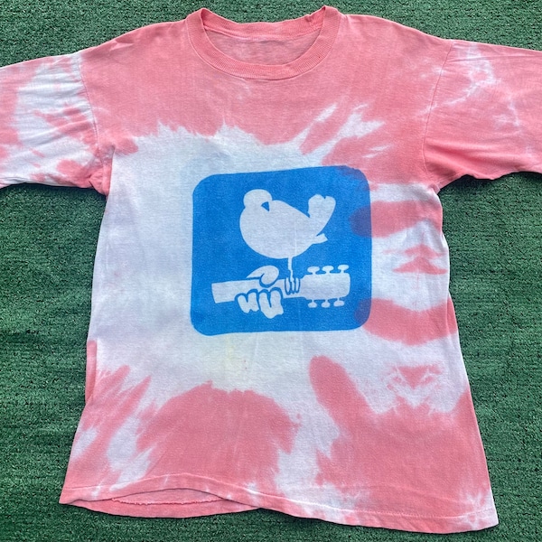 VTG 60’s Woodstock Shirt Original 1969 Music Festival Tie Dye T-Shirt Small