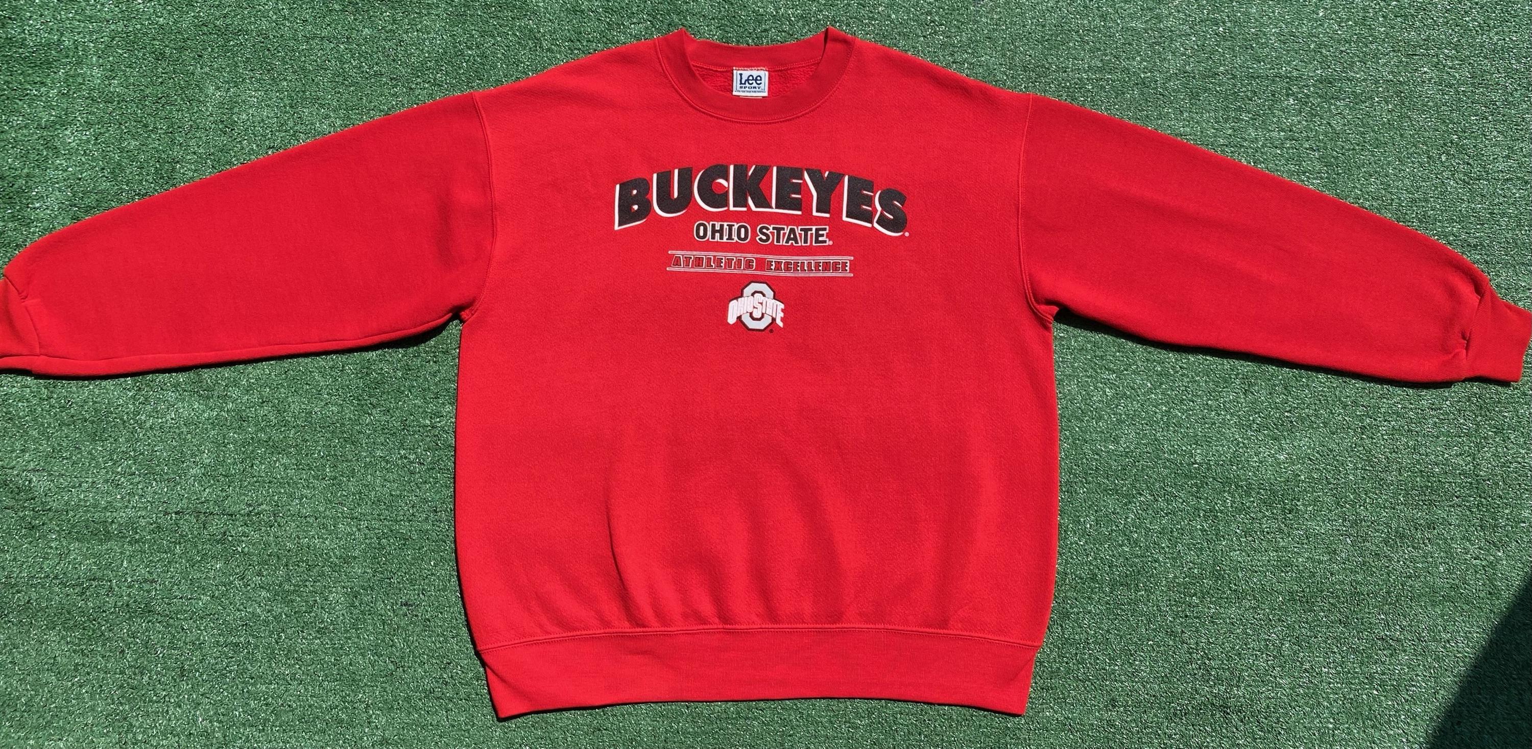 Vintage 90's Lee Sports Ohio State Buckeyes Red Sweatshirt Men's