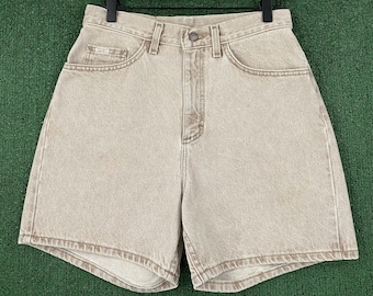 Vintage 80’s Lee Beige Denim Jean Shorts Jorts Women’s Size 27” Waist USA Made