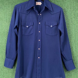 VTG 70's H Bar C Ranchwear Pearl Snap Western Shirt Mens Sz Small