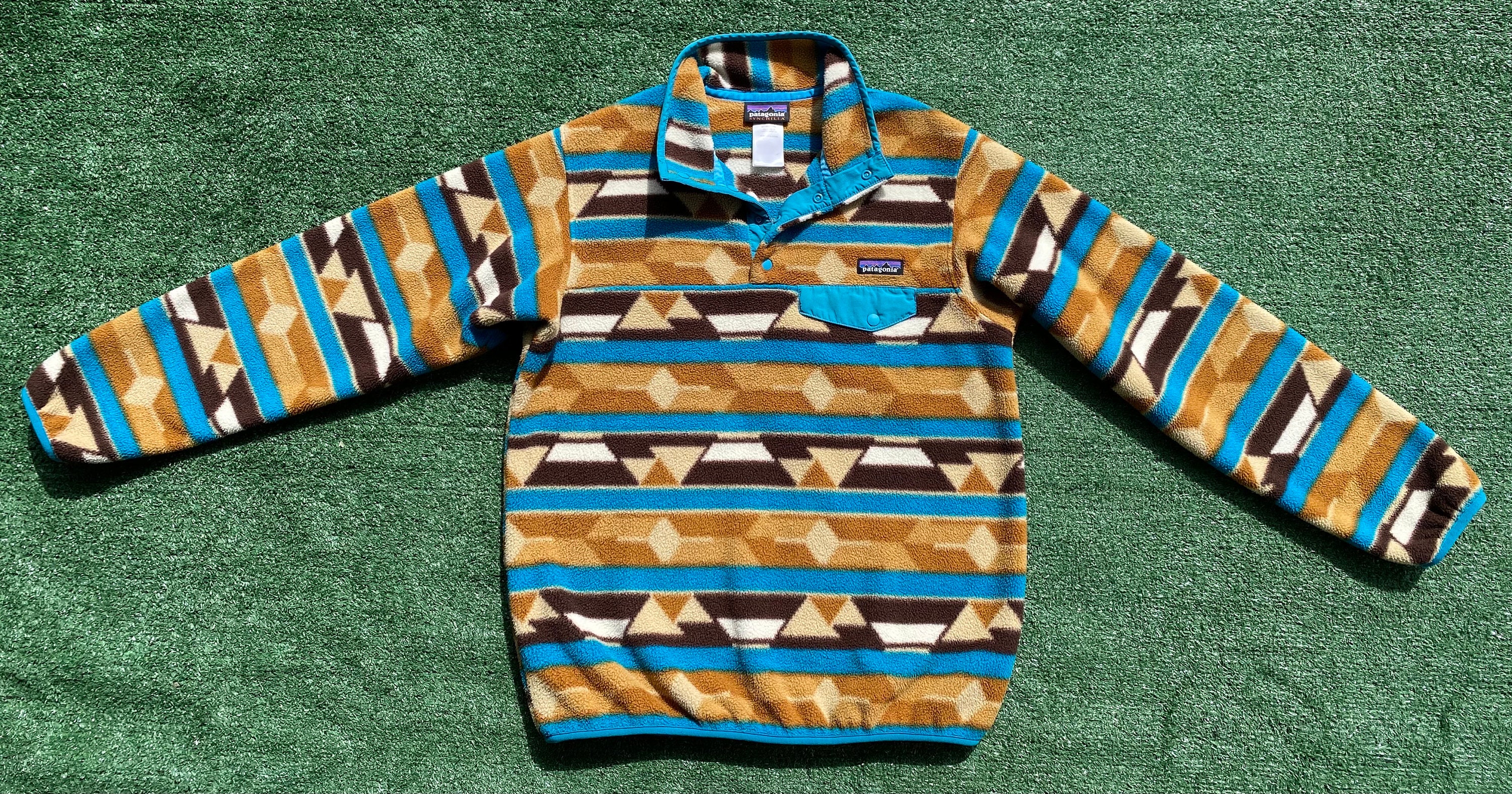 Vintage Patagonia Synchilla Snap T Geometric Pattern Fleece