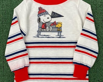 VTG 80’s Snoopy Woodstock Peanuts Rah Sports Long Sleeve Baby Boys SZ 6-9 Months
