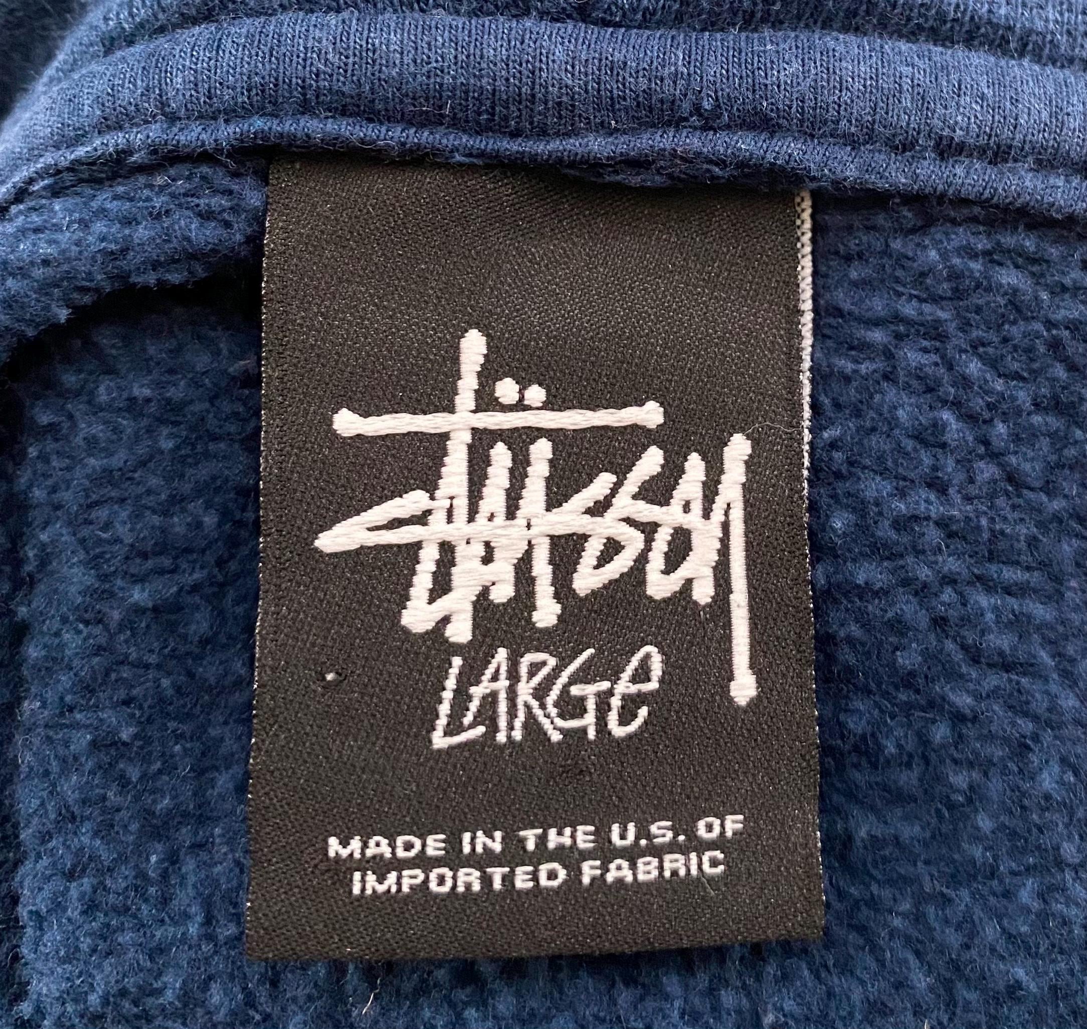 Vintage 90's Stussy Dice 7's Navy Hoodie Mens Sz Large USA