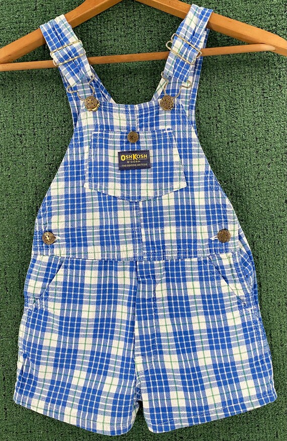 Vintage 80’s OshKosh B’Gosh Plaid Vestbak Shortall