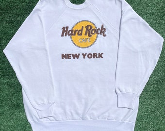 Vintage des années 80 Hard Rock Cafe New York City Raglan Sweatshirt homme taille grande
