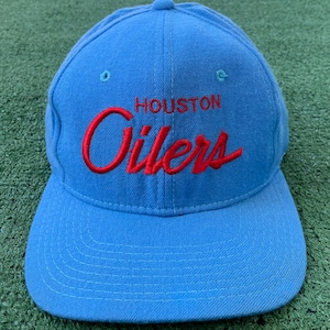 Vintage 90’s Houston Oilers NFL Sports Specialties Script Wool Snapback Hat