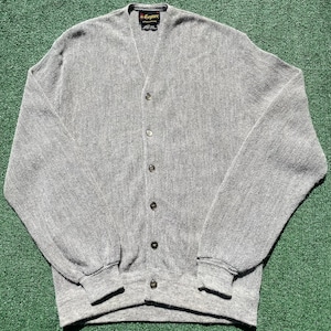 Vintage 70’s 100% ALPACA 2-Ply Cardigan  Grey Sweater Mens’s Size Medium