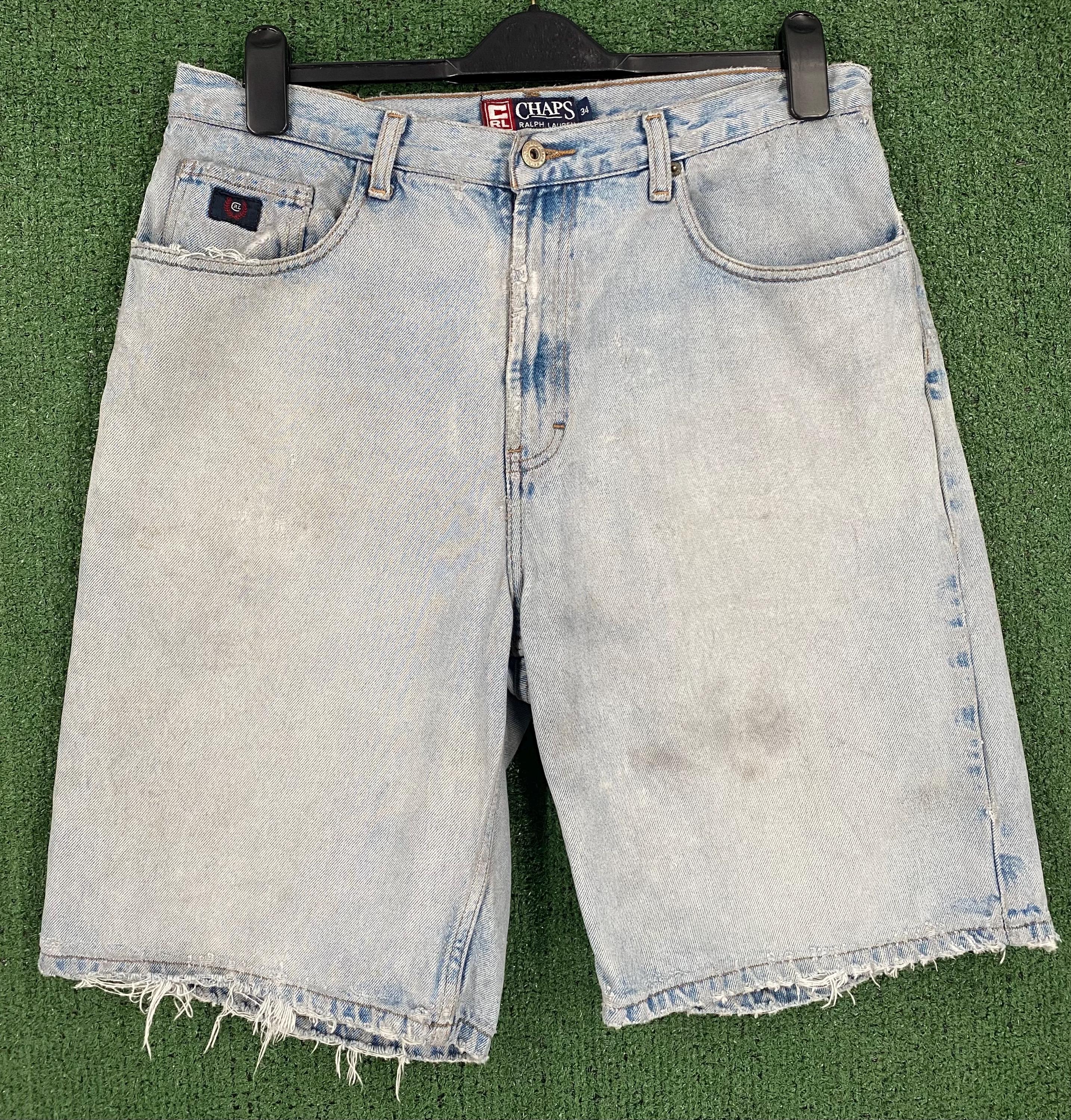 VTG 90's Chaps Ralph Lauren Jean Shorts Jorts Mens Sz 33 Thrashed
