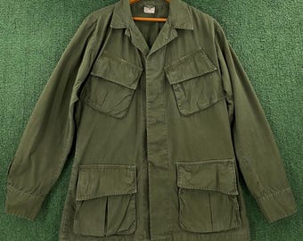 Giacca da campo VTG 1966 3rd Pattern Popeline Tropical Non Ripstop Uomo Small Reg