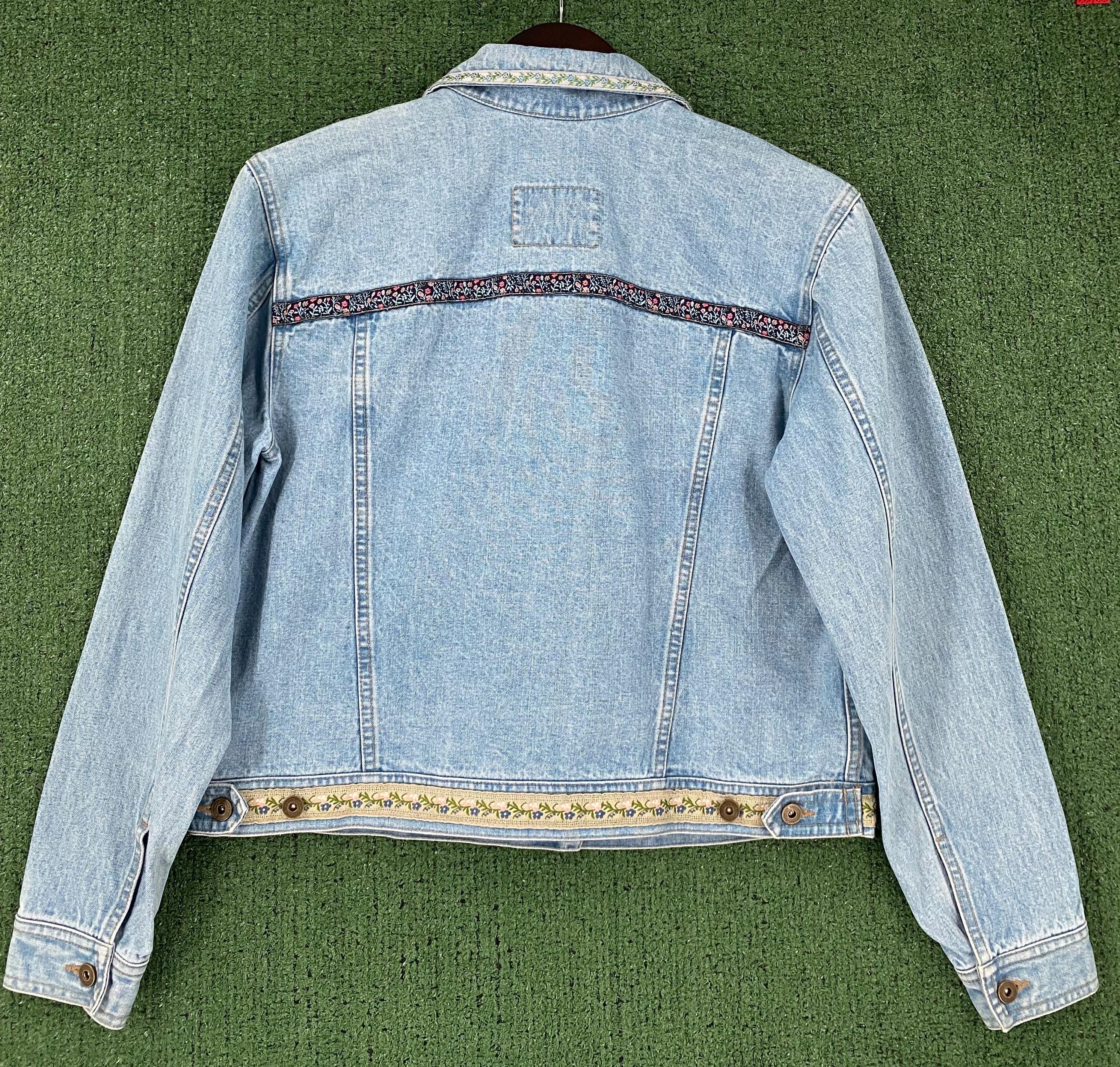 VTG Y2K リズ・クレイボーン デニム フローラル ジーンズ ジャケット 