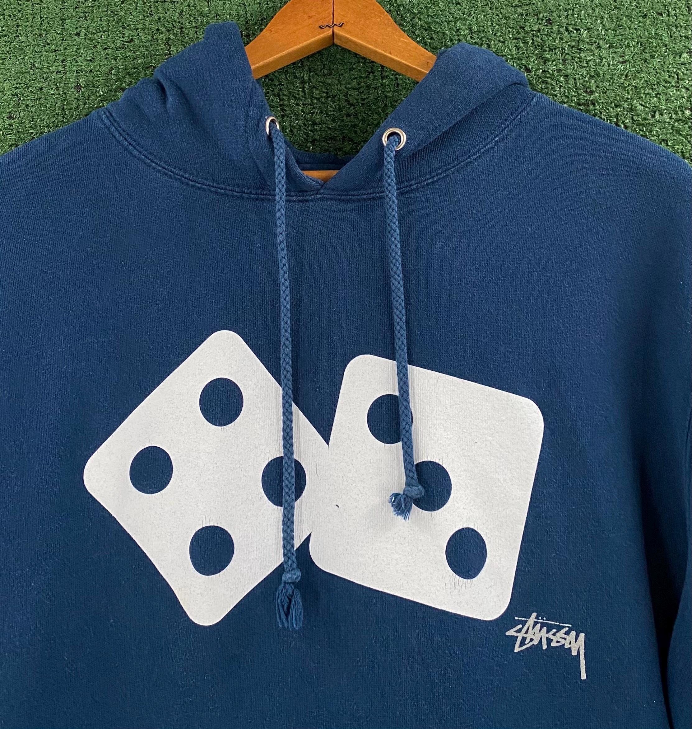 old stussy スウェット Vintage 90's Stussy Dice 7's Navy Hoodie Mens Sz Large USA