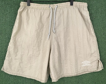 Rare Vintage 90’s Umbro Striped Sage Green Soccer Shorts Men’s Size Medium