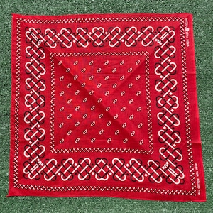 VTG 70er Jahre Fast Color Tigerkopf Label roter Knoten Geometrisches Muster Bandana Halstuch