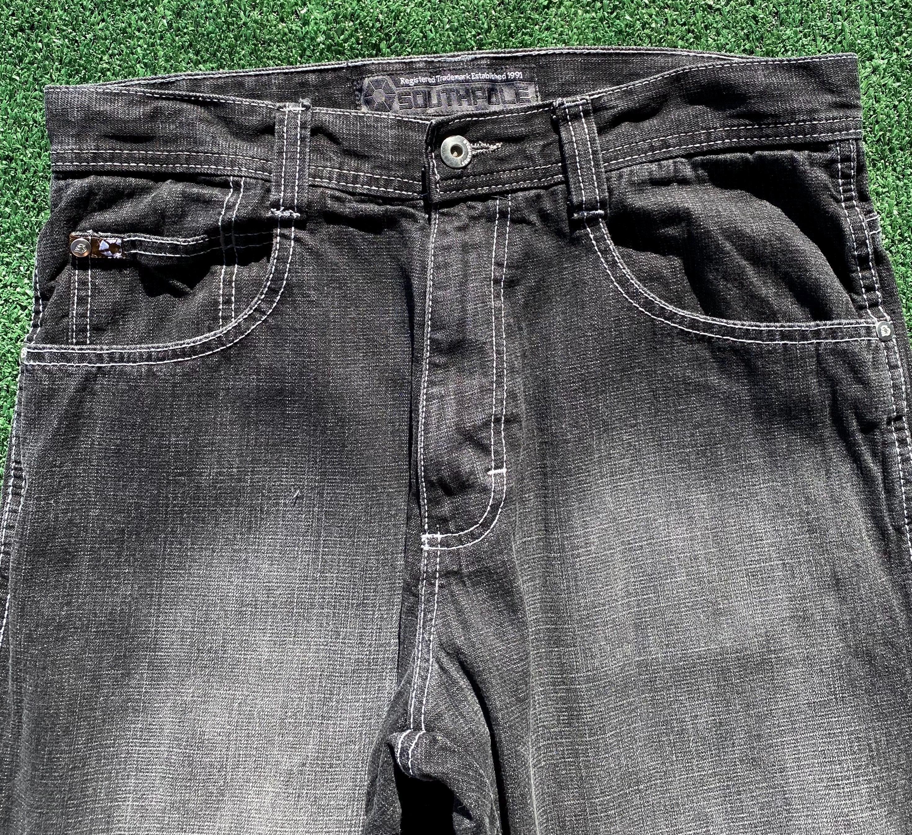 Vintage Y2K Southpole Brown Tab Black Wide Leg Baggy Jeans Men's