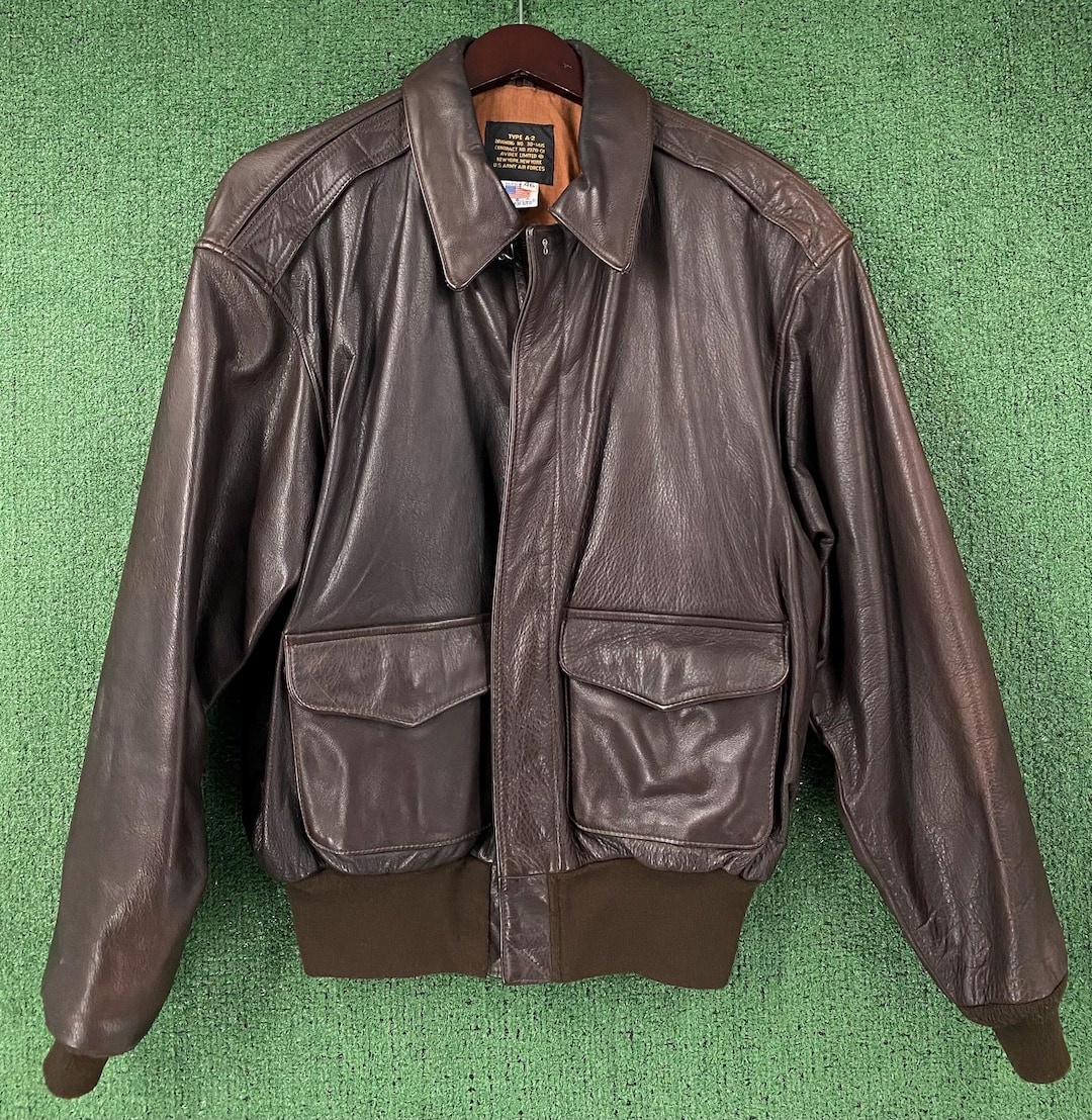 Vintage 80's Avirex Flight A-2 Leather Bomber Jacket Men's Size