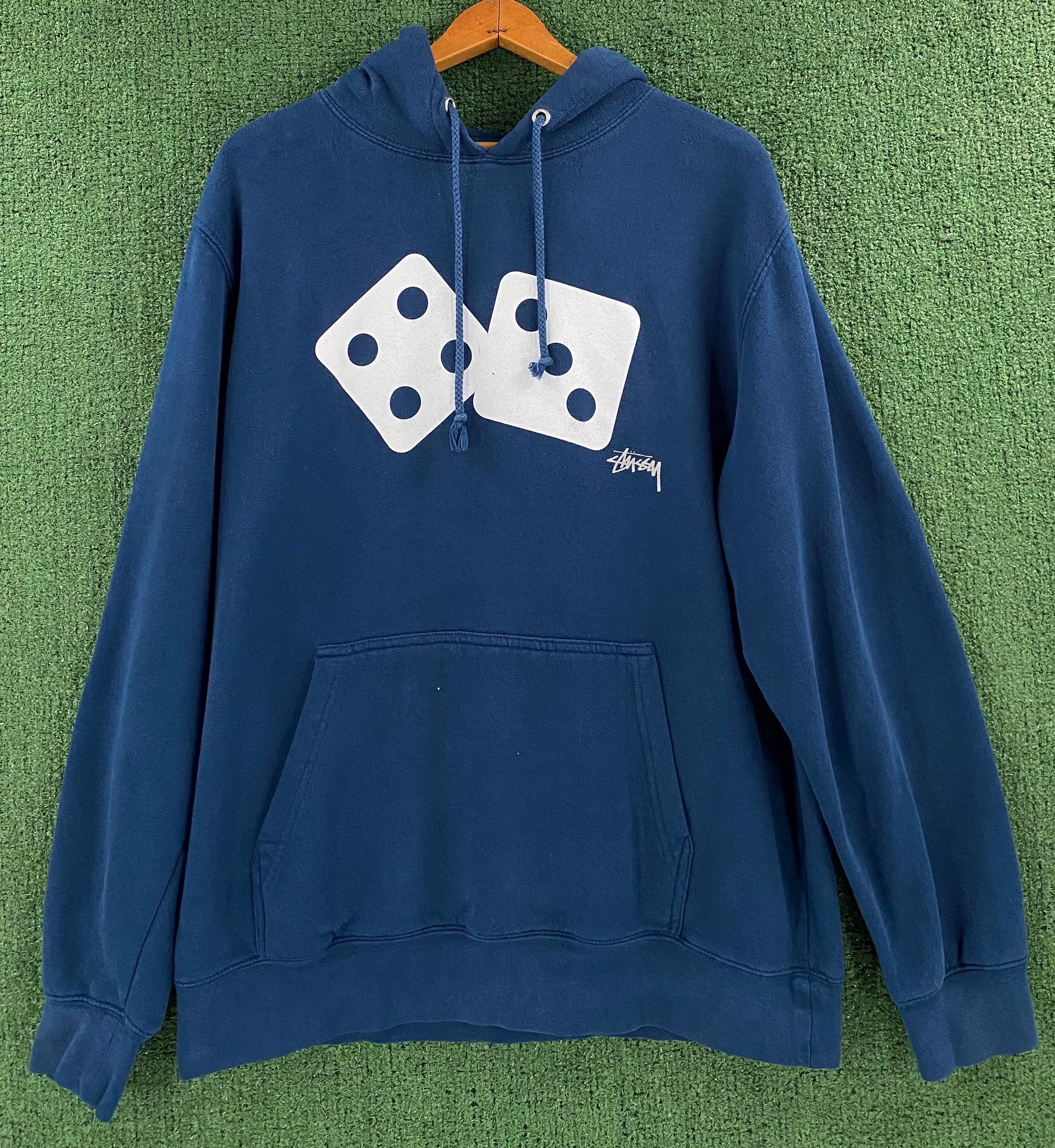 Vintage 90's Stussy Dice 7's Navy Hoodie Mens Sz Large USA Vintage 90's Stussy Dice 7's Navy Hoodie Mens Sz Large USA