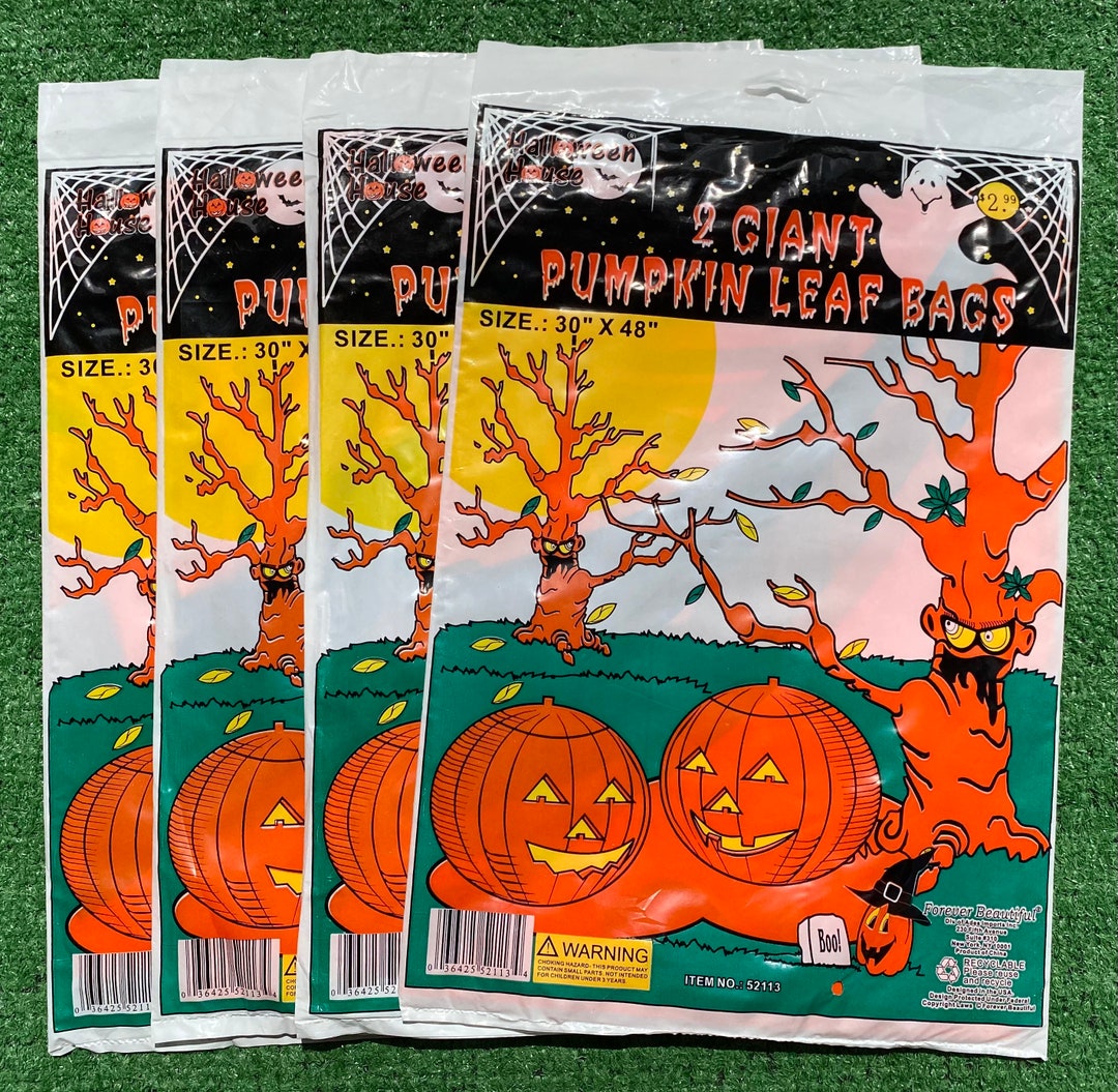 Vintage Halloween House Giant Pumpkin Leaf Bags 30 X 48 Lot Etsy
